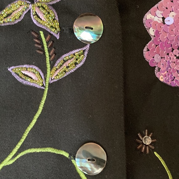 Floral waist-length coat with sparkles and fun for days - Picture 8 of 9